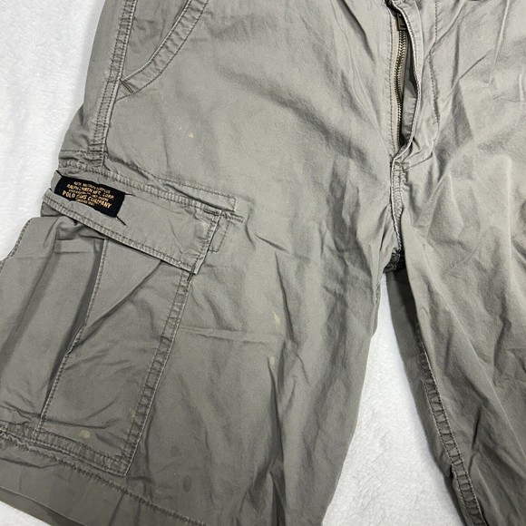 VTG Ralph Lauren Polo Jeans Co. Military Green Cargo Shorts Men's Size 32 - Picture 2 of 8